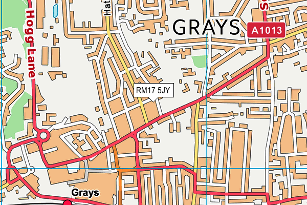 RM17 5JY map - OS VectorMap District (Ordnance Survey)