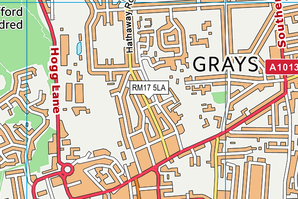 RM17 5LA map - OS VectorMap District (Ordnance Survey)