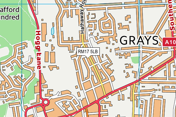 RM17 5LB map - OS VectorMap District (Ordnance Survey)