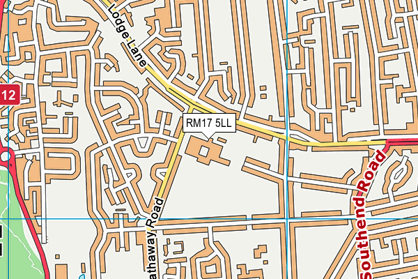 RM17 5LL map - OS VectorMap District (Ordnance Survey)