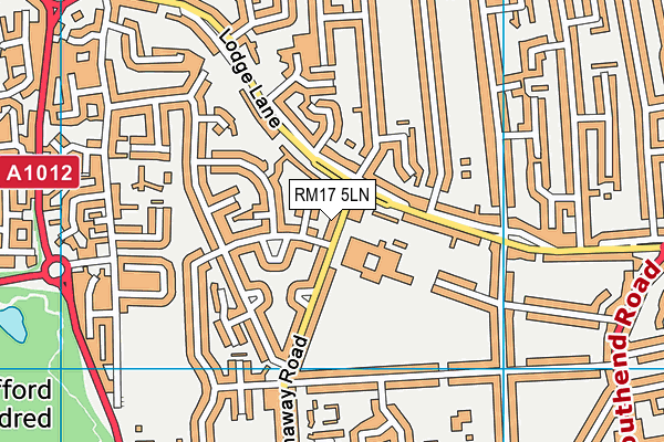 RM17 5LN map - OS VectorMap District (Ordnance Survey)