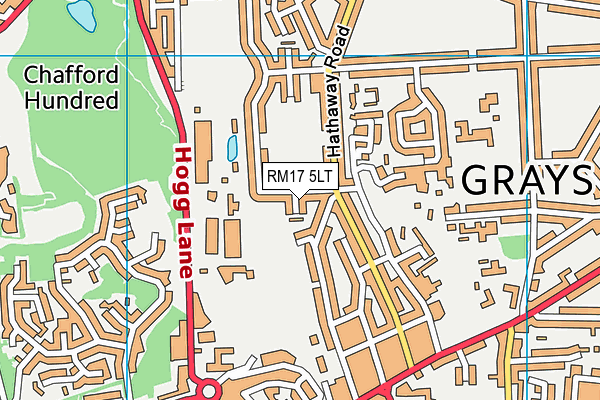 RM17 5LT map - OS VectorMap District (Ordnance Survey)