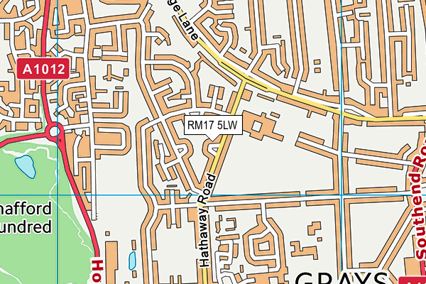 RM17 5LW map - OS VectorMap District (Ordnance Survey)