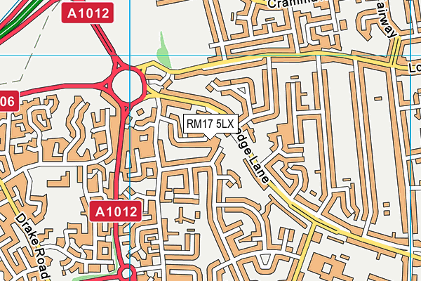 RM17 5LX map - OS VectorMap District (Ordnance Survey)