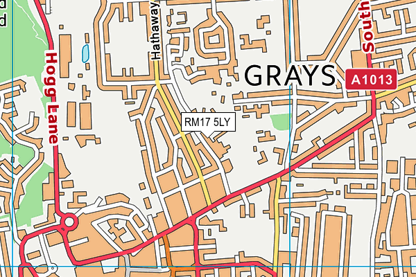 RM17 5LY map - OS VectorMap District (Ordnance Survey)