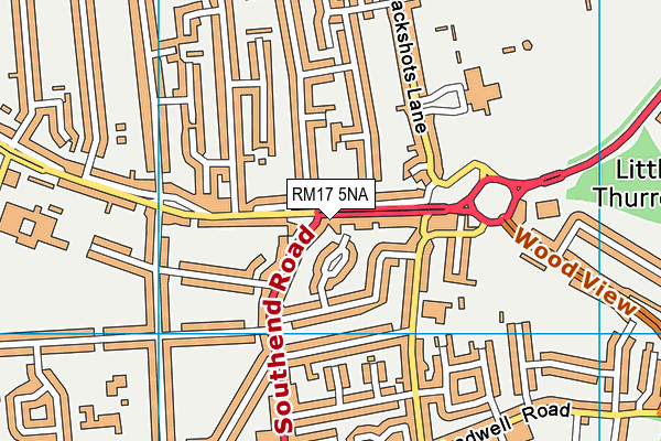 RM17 5NA map - OS VectorMap District (Ordnance Survey)