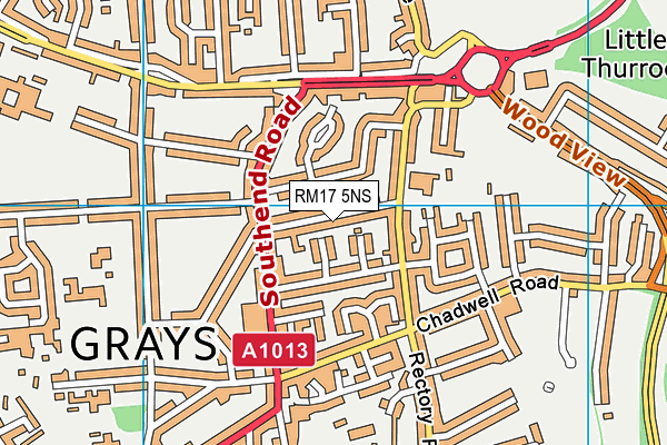 RM17 5NS map - OS VectorMap District (Ordnance Survey)