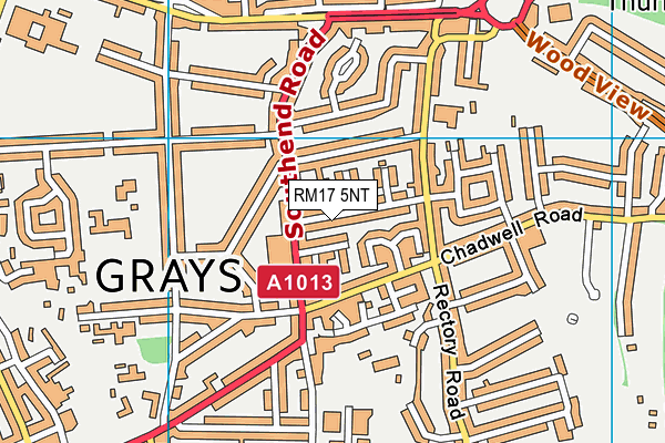 RM17 5NT map - OS VectorMap District (Ordnance Survey)