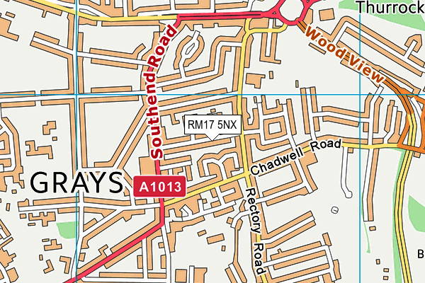 RM17 5NX map - OS VectorMap District (Ordnance Survey)