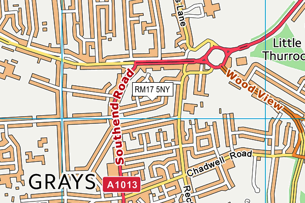 RM17 5NY map - OS VectorMap District (Ordnance Survey)