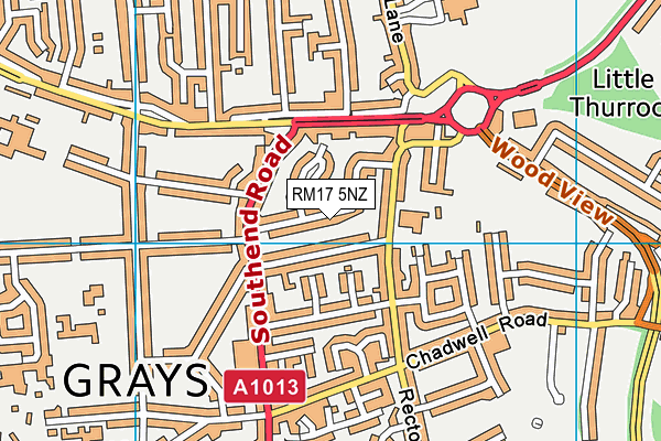RM17 5NZ map - OS VectorMap District (Ordnance Survey)