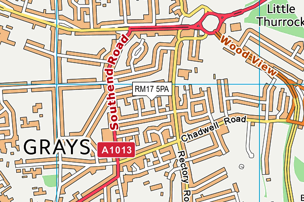 RM17 5PA map - OS VectorMap District (Ordnance Survey)
