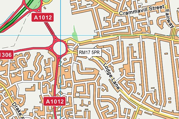 RM17 5PR map - OS VectorMap District (Ordnance Survey)