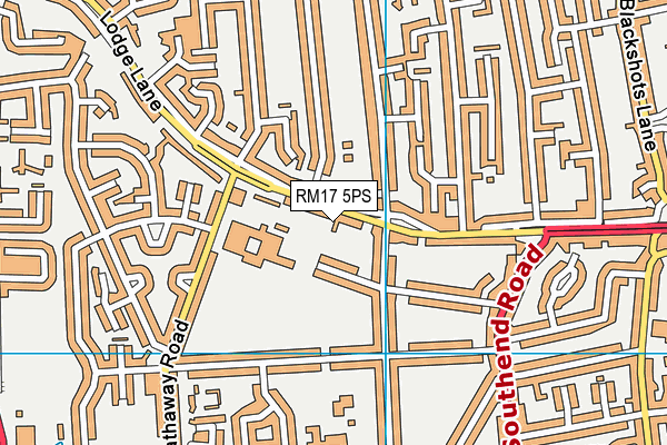 RM17 5PS map - OS VectorMap District (Ordnance Survey)
