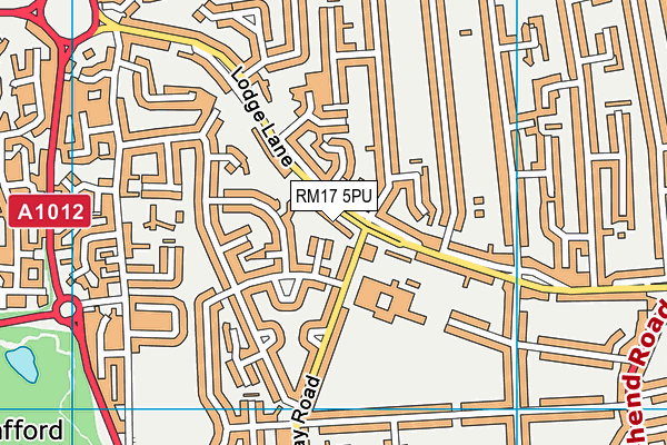 RM17 5PU map - OS VectorMap District (Ordnance Survey)