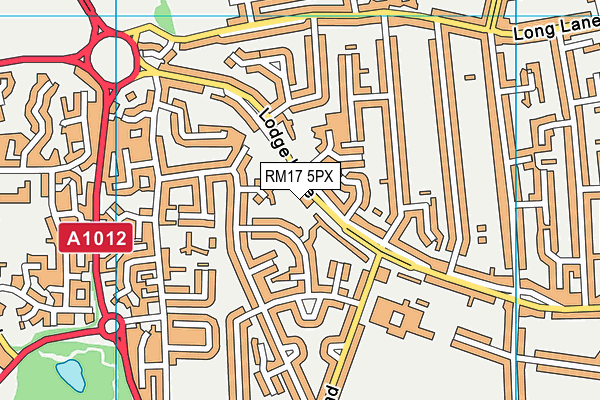 RM17 5PX map - OS VectorMap District (Ordnance Survey)
