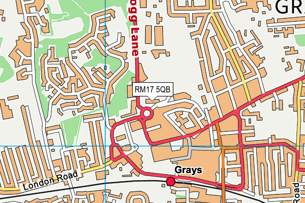 RM17 5QB map - OS VectorMap District (Ordnance Survey)