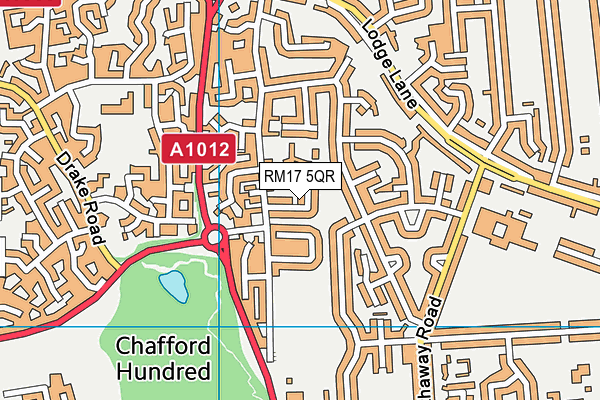 RM17 5QR map - OS VectorMap District (Ordnance Survey)