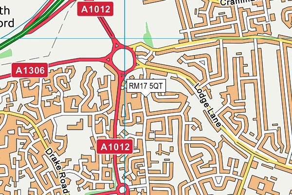 RM17 5QT map - OS VectorMap District (Ordnance Survey)