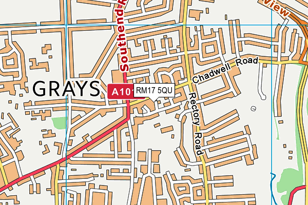 RM17 5QU map - OS VectorMap District (Ordnance Survey)
