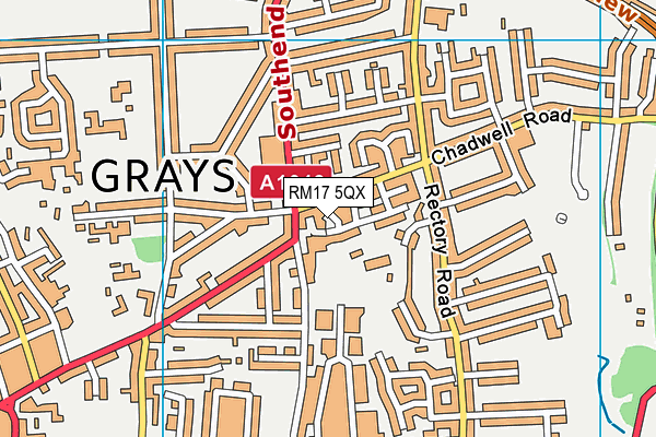 RM17 5QX map - OS VectorMap District (Ordnance Survey)