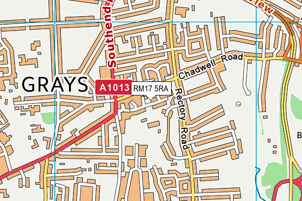 RM17 5RA map - OS VectorMap District (Ordnance Survey)