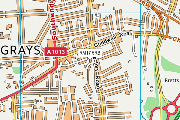 RM17 5RB map - OS VectorMap District (Ordnance Survey)