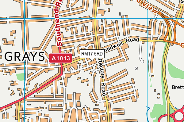 RM17 5RD map - OS VectorMap District (Ordnance Survey)