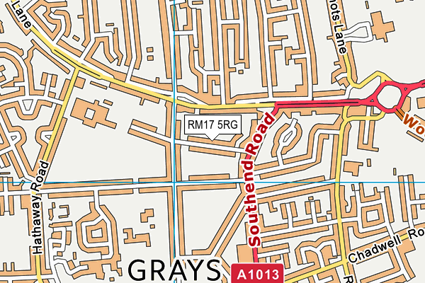 RM17 5RG map - OS VectorMap District (Ordnance Survey)