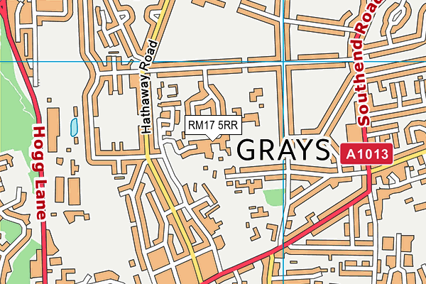 RM17 5RR map - OS VectorMap District (Ordnance Survey)