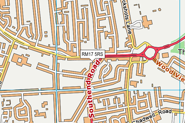 RM17 5RS map - OS VectorMap District (Ordnance Survey)