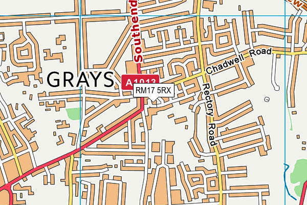 RM17 5RX map - OS VectorMap District (Ordnance Survey)