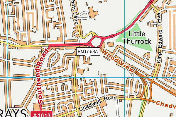 RM17 5SA map - OS VectorMap District (Ordnance Survey)