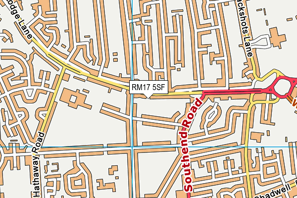 RM17 5SF map - OS VectorMap District (Ordnance Survey)