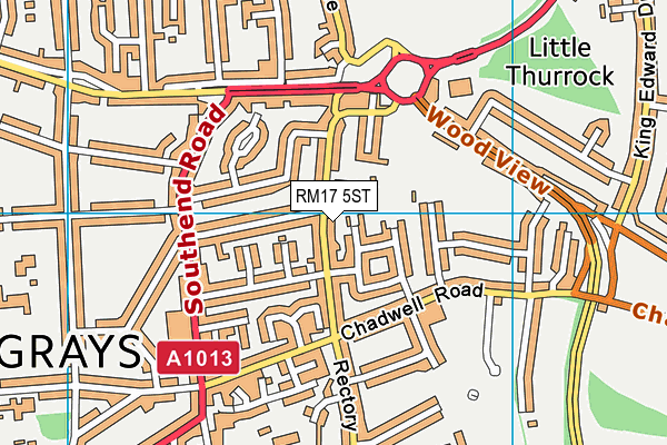 RM17 5ST map - OS VectorMap District (Ordnance Survey)