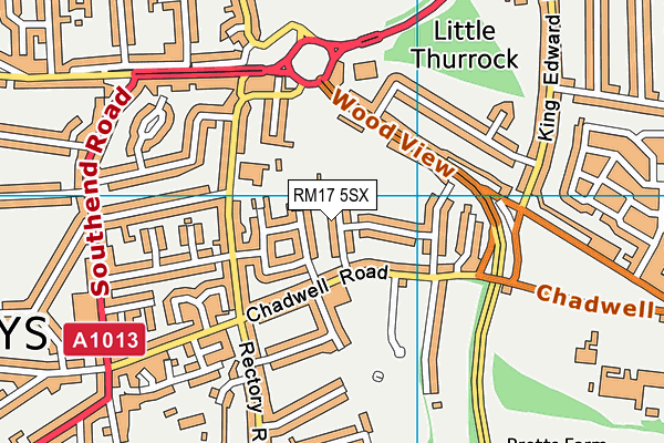 RM17 5SX map - OS VectorMap District (Ordnance Survey)