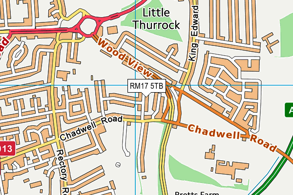 RM17 5TB map - OS VectorMap District (Ordnance Survey)