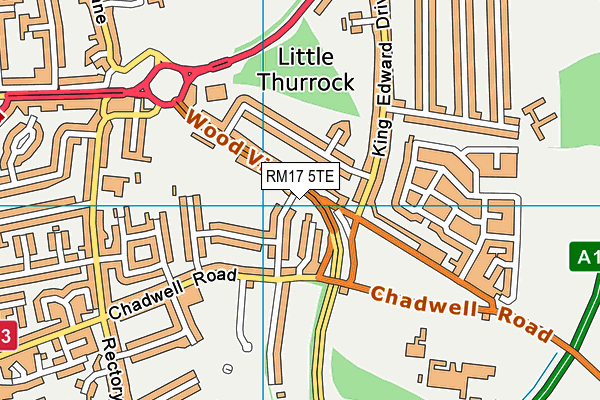 RM17 5TE map - OS VectorMap District (Ordnance Survey)