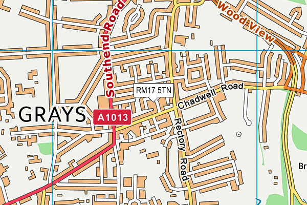 RM17 5TN map - OS VectorMap District (Ordnance Survey)