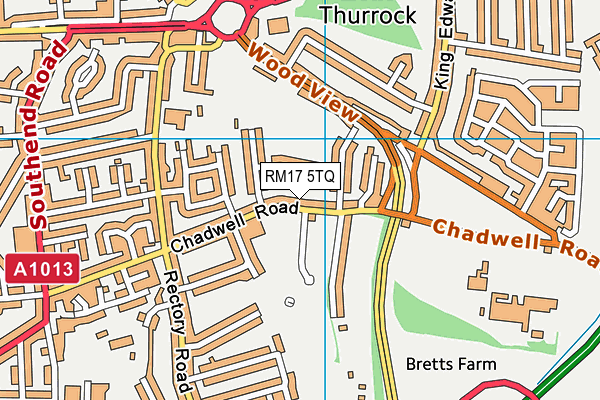 RM17 5TQ map - OS VectorMap District (Ordnance Survey)