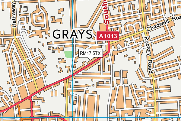 RM17 5TX map - OS VectorMap District (Ordnance Survey)