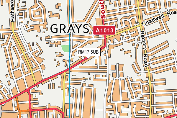 RM17 5UB map - OS VectorMap District (Ordnance Survey)