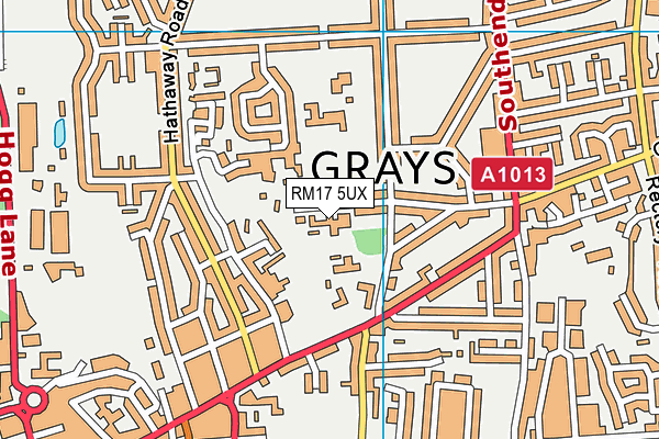RM17 5UX map - OS VectorMap District (Ordnance Survey)