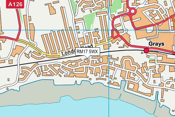 RM17 5WX map - OS VectorMap District (Ordnance Survey)