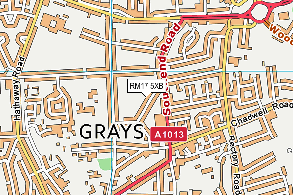 RM17 5XB map - OS VectorMap District (Ordnance Survey)