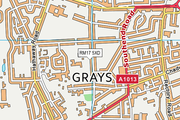 RM17 5XD map - OS VectorMap District (Ordnance Survey)