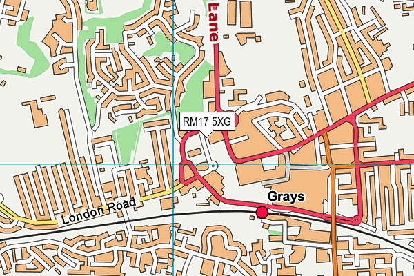 RM17 5XG map - OS VectorMap District (Ordnance Survey)