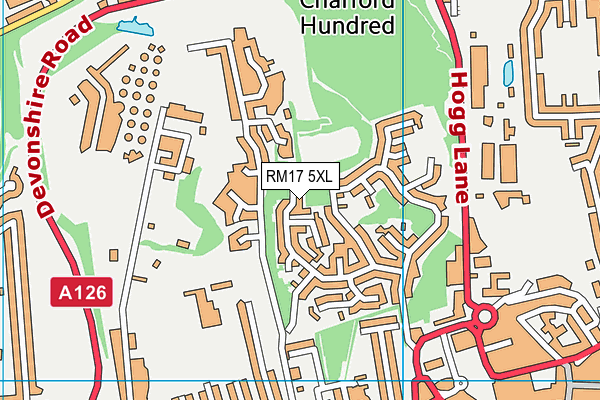 RM17 5XL map - OS VectorMap District (Ordnance Survey)