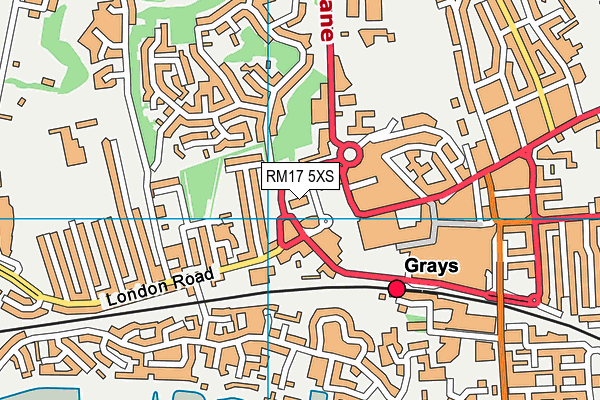 RM17 5XS map - OS VectorMap District (Ordnance Survey)