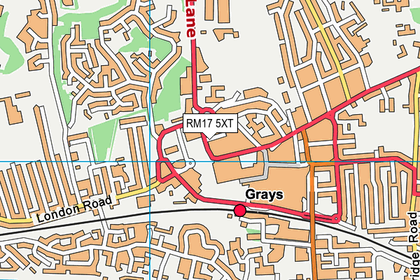 RM17 5XT map - OS VectorMap District (Ordnance Survey)